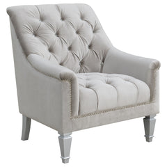 Orleans Furniture - Coaster - Avonlea Velvet Upholstered Sloped Arm Chair Grey Velvet - 508463