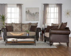 Orleans Furniture - Coaster - Elmbrook 2-piece Upholstered Rolled Arm Sofa Set Brown - 508571-S2