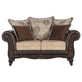 Orleans Furniture - Coaster - Elmbrook Upholstered Rolled Arm Loveseat Brown - 508572