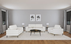 Orleans Furniture - Coaster - Jessel 3-piece Chenille Upholstered Sofa Set Ivory - 508801-S3