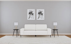 Jessel Chenille Upholstered Track Arm Sofa Ivory