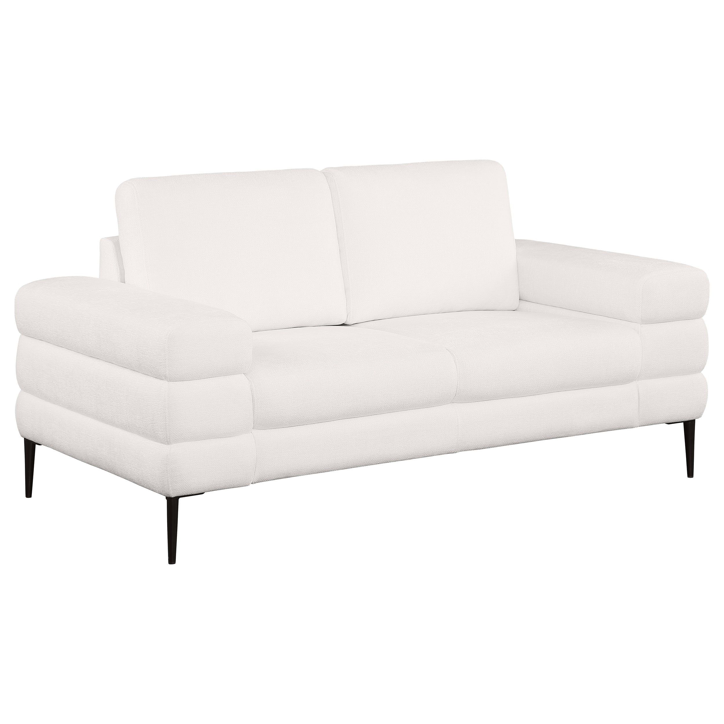 Orleans Furniture - Coaster - Jessel Chenille Upholstered Track Arm Loveseat Ivory - 508802