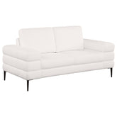 Orleans Furniture - Coaster - Jessel Chenille Upholstered Track Arm Loveseat Ivory - 508802