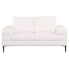 Jessel Chenille Upholstered Track Arm Loveseat Ivory