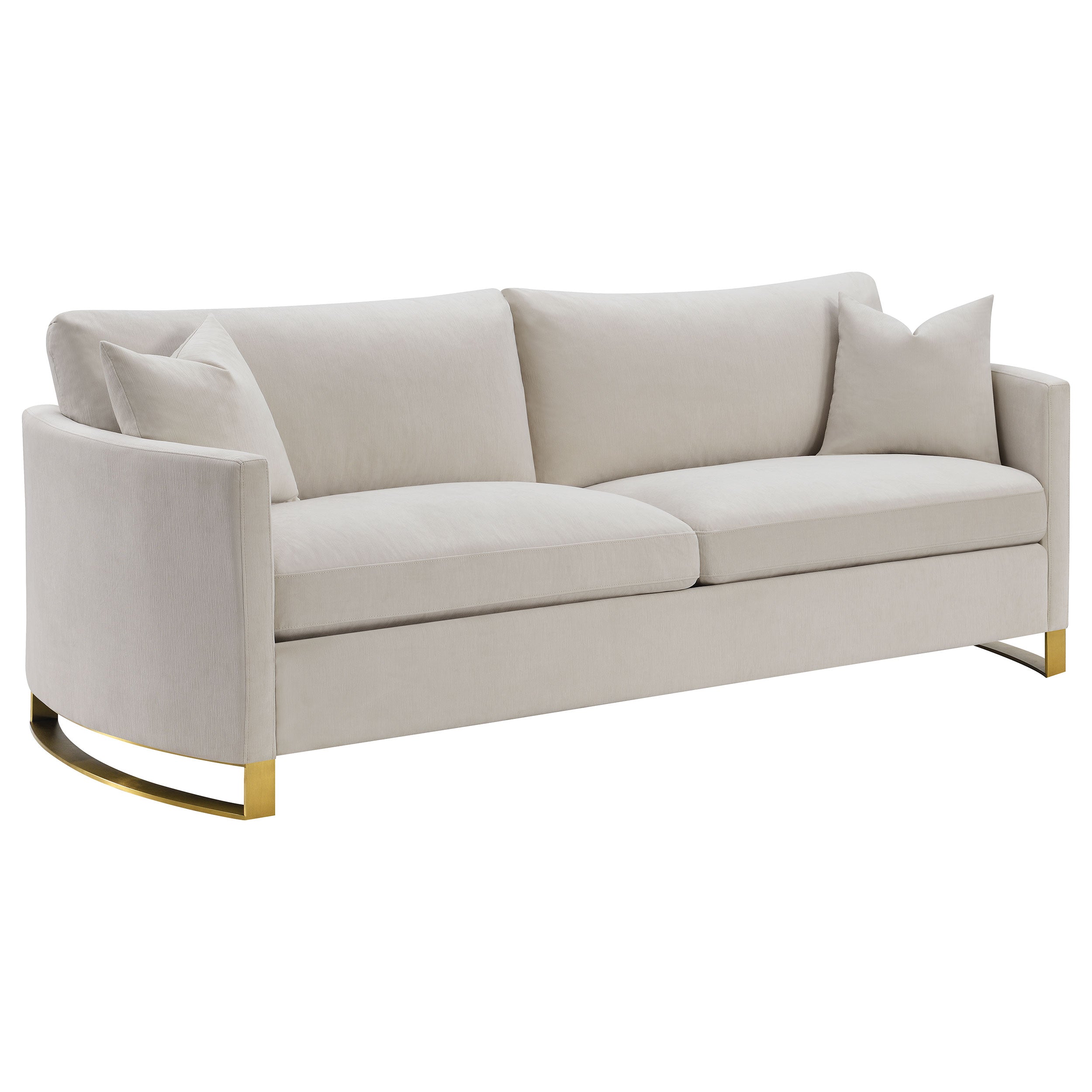 Orleans Furniture - Coaster - Corliss Upholstered Curved Track Arm Sofa Beige - 508821