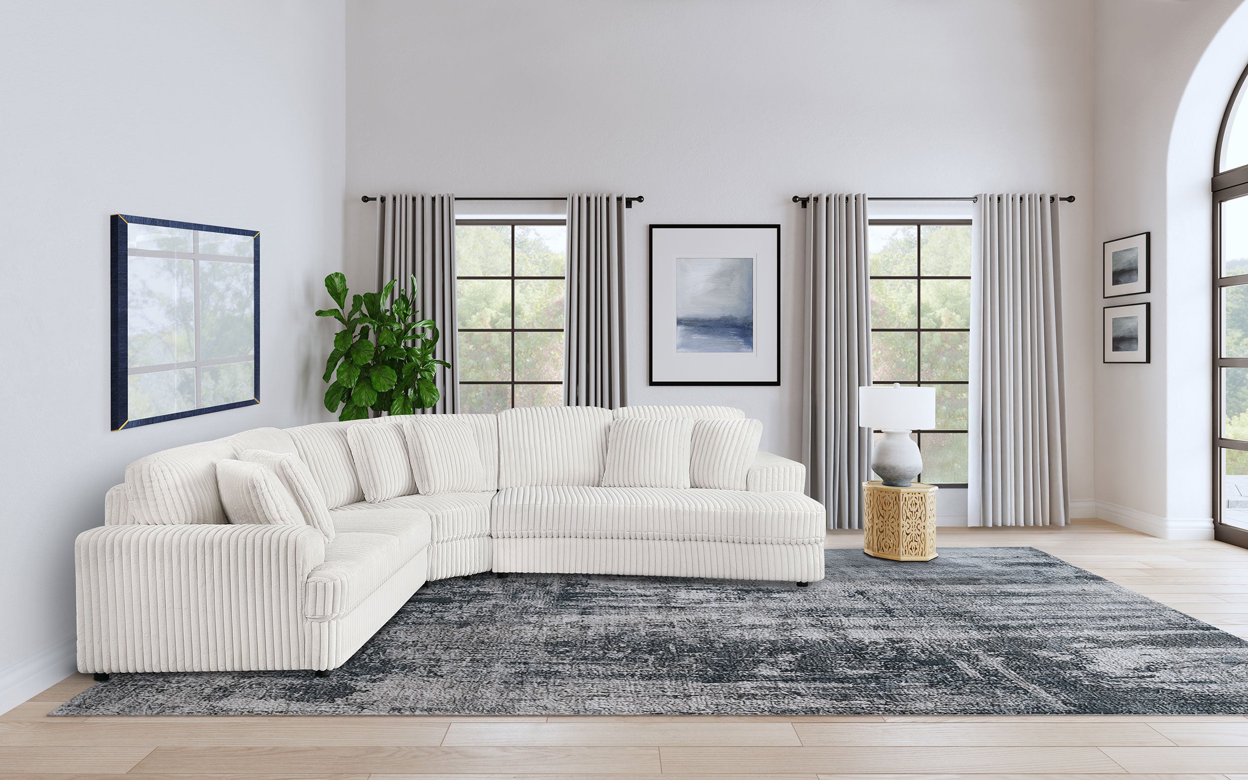 Orleans Furniture - Coaster - Emberson 3-piece Upholstered Modular Sectional Sofa Ivory - 508851-S3