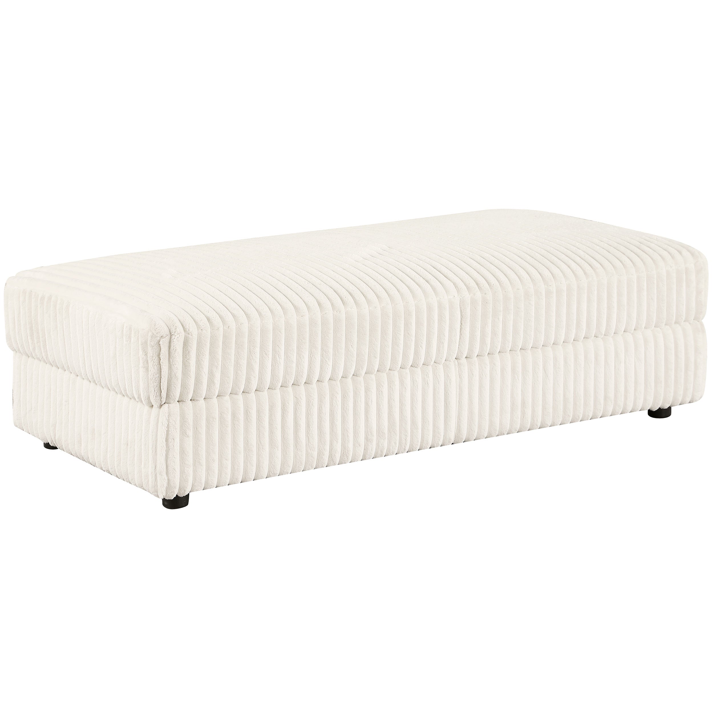Orleans Furniture - Coaster - Emberson Upholstered Rectangular Storage Ottoman Ivory - 508855