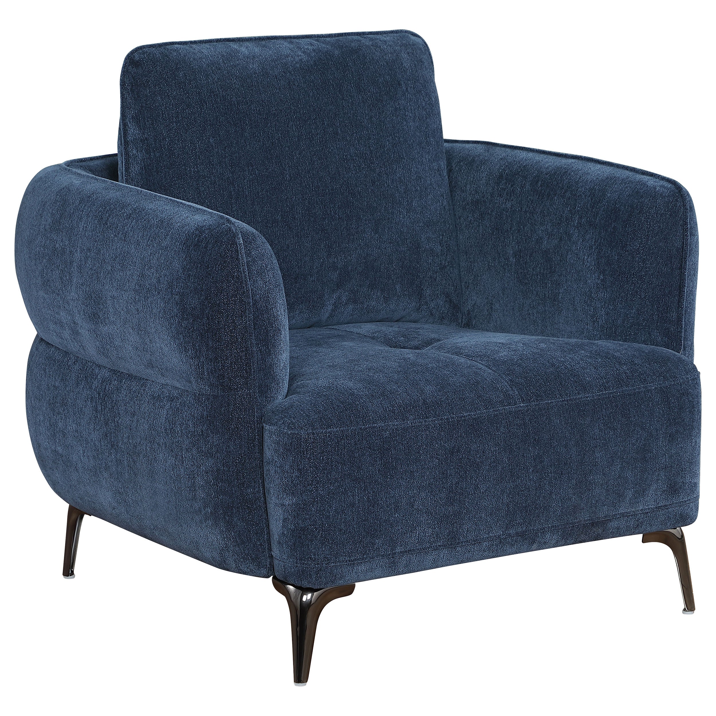 Orleans Furniture - Coaster - Lively Chenille Upholstered Modern Track Arm Chair Blue - 509043