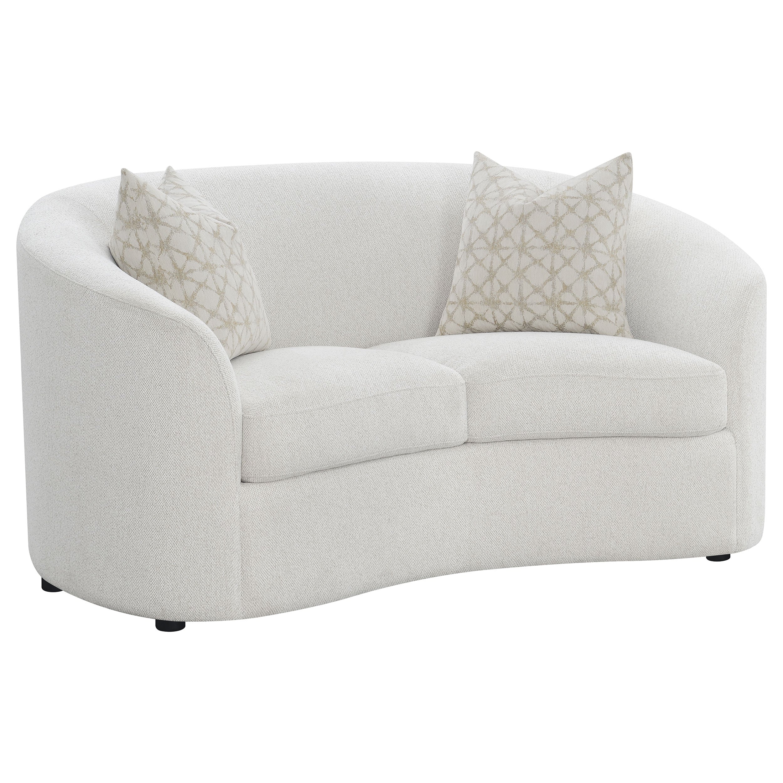Orleans Furniture - Coaster - Rainn Boucle Upholstered Sloped Arm Loveseat Latte - 509172