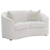 Orleans Furniture - Coaster - Rainn Boucle Upholstered Sloped Arm Loveseat Latte - 509172