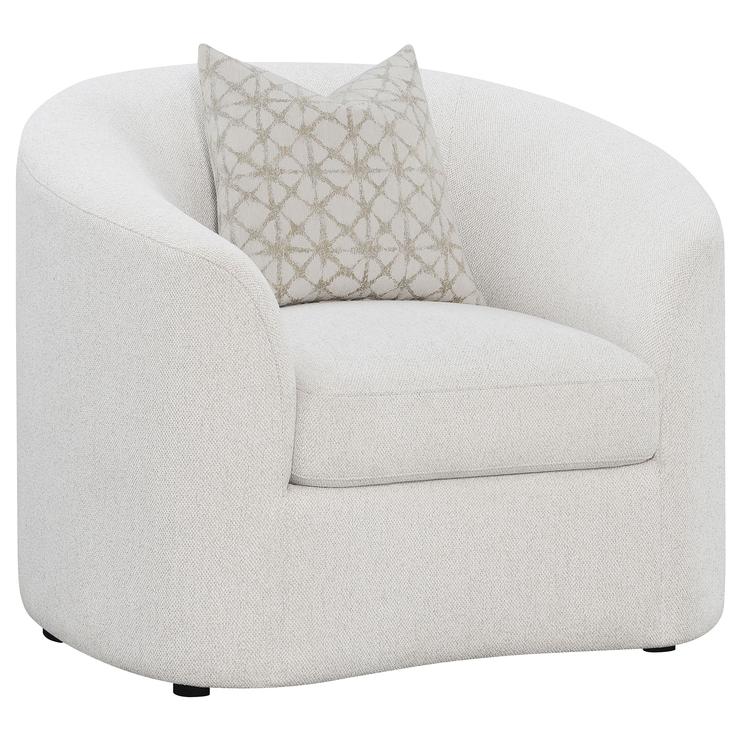 Orleans Furniture - Coaster - Rainn Boucle Upholstered Sloped Arm Accent Chair Latte - 509173