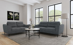 Orleans Furniture - Coaster - Nolan 2-piece Upholstered Sofa Set Charcoal - 509281-S2
