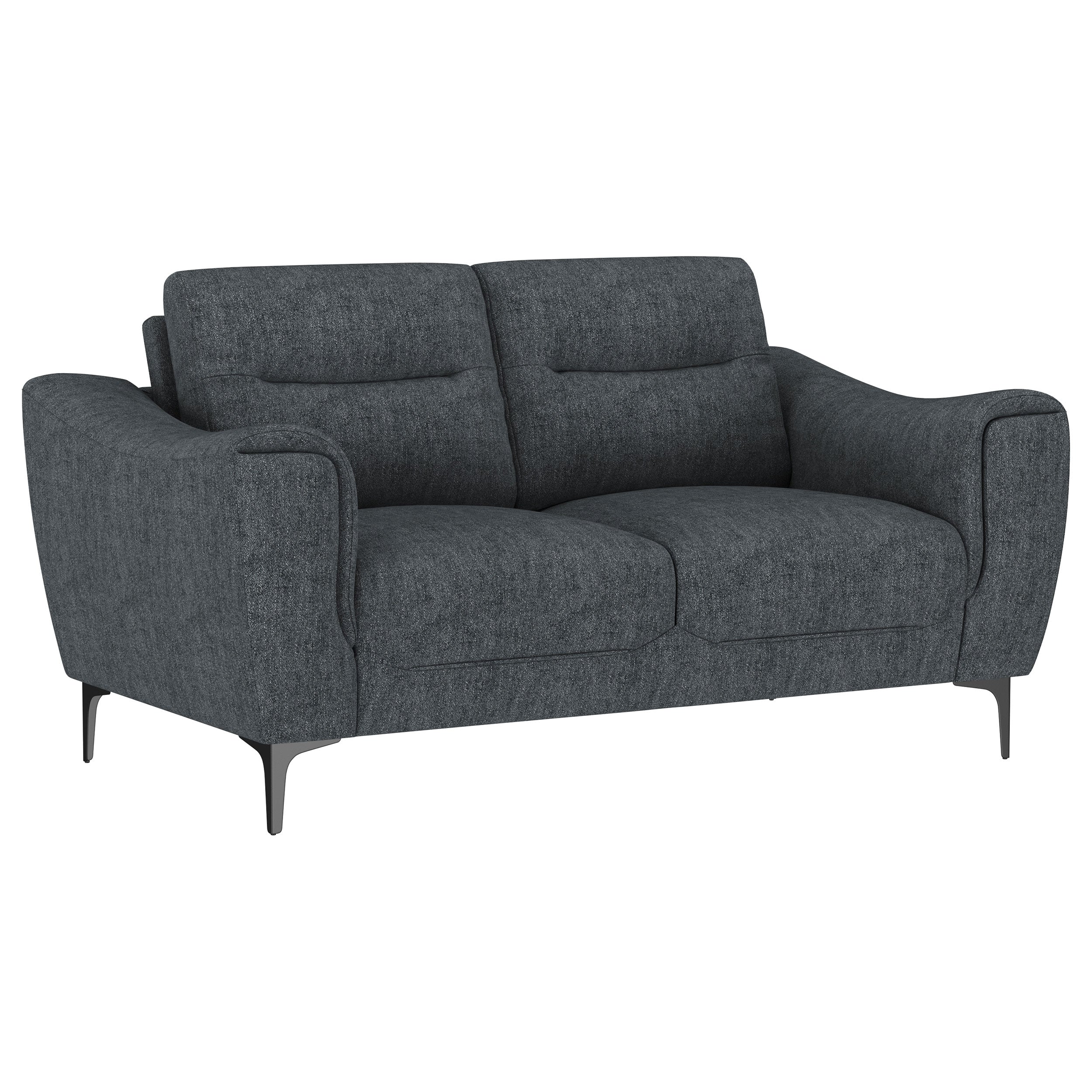 Orleans Furniture - Coaster - Nolan Upholstered Sloped Track Arm Loveseat Charcoal - 509282