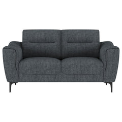 Nolan Upholstered Sloped Track Arm Loveseat Charcoal