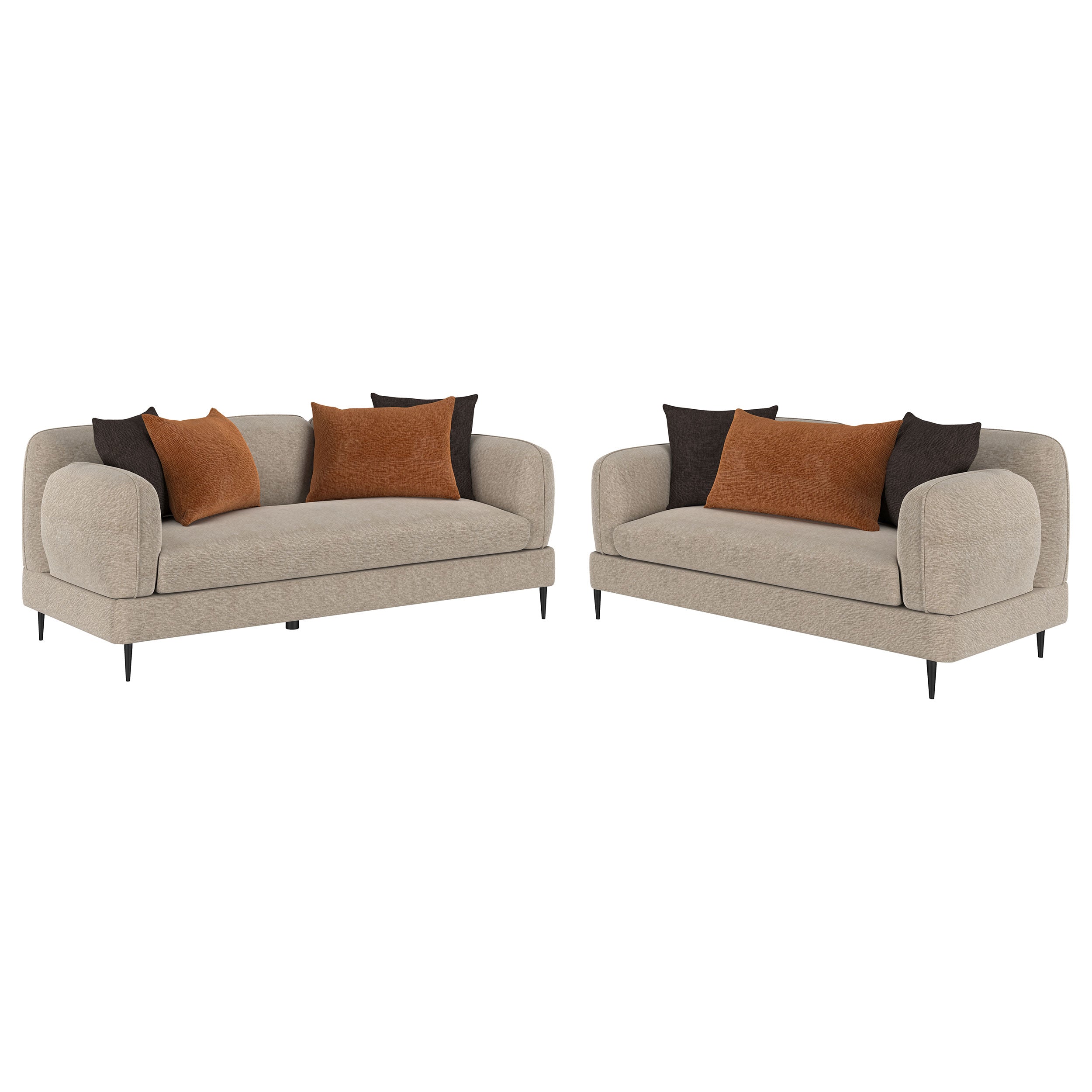 Orleans Furniture - Coaster - Jade 2-piece Chenille Upholstered Sofa Set Latte - 509411-S2