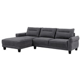 Orleans Furniture - Coaster - Caspian Upholstered Curved Arm Chaise Sectional Sofa Grey - 509540