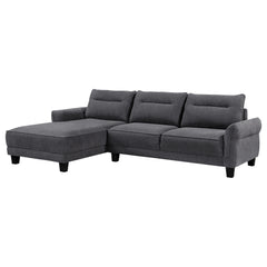 Orleans Furniture - Coaster - Caspian Upholstered Curved Arm Chaise Sectional Sofa Grey - 509540