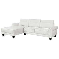 Orleans Furniture - Coaster - Caspian Upholstered Curved Arm Chaise Sectional Sofa White - 509550