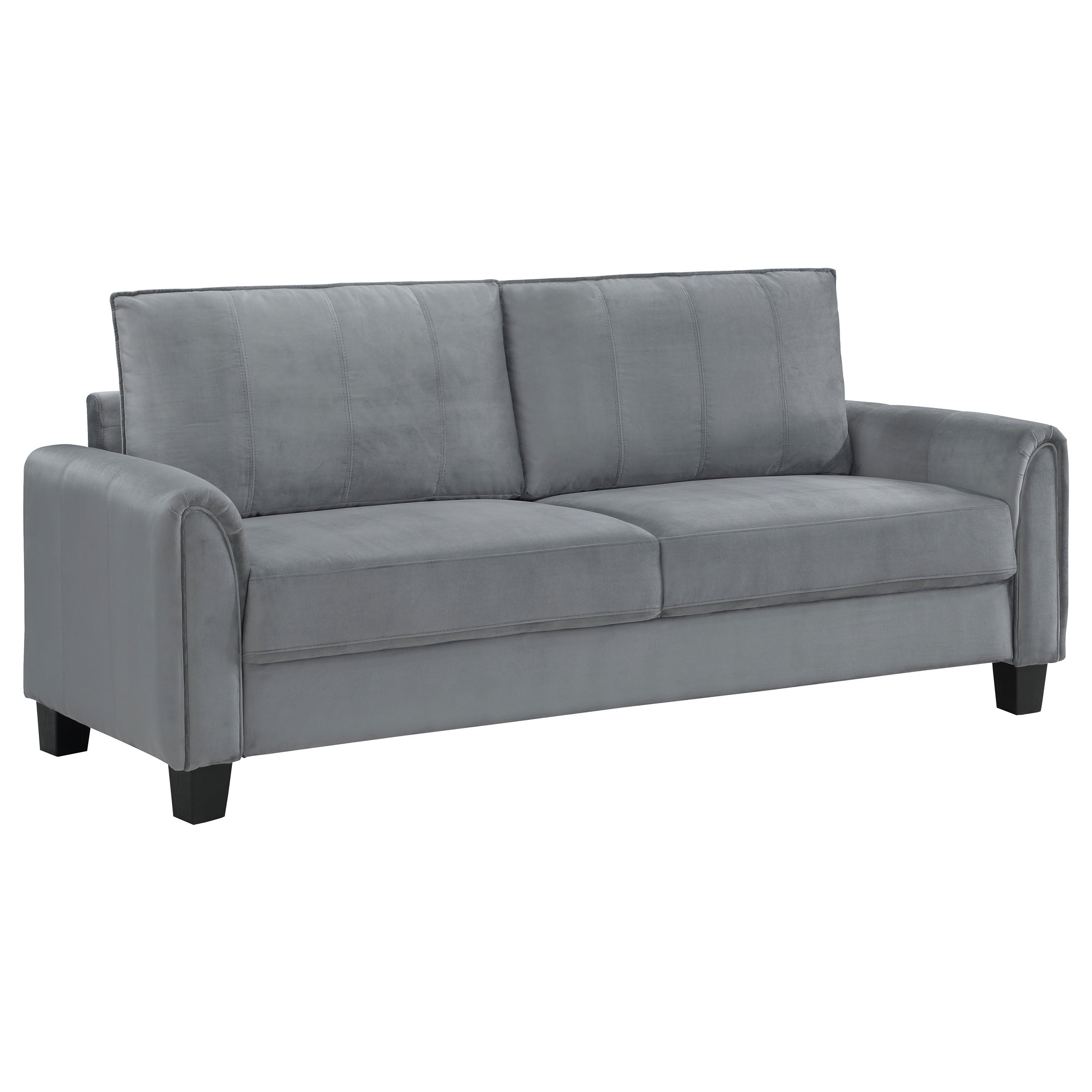 Orleans Furniture - Coaster - Davis Upholstered Rolled Arm Sofa Grey - 509634