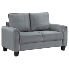 Orleans Furniture - Coaster - Davis Upholstered Rolled Arm Loveseat Grey - 509635