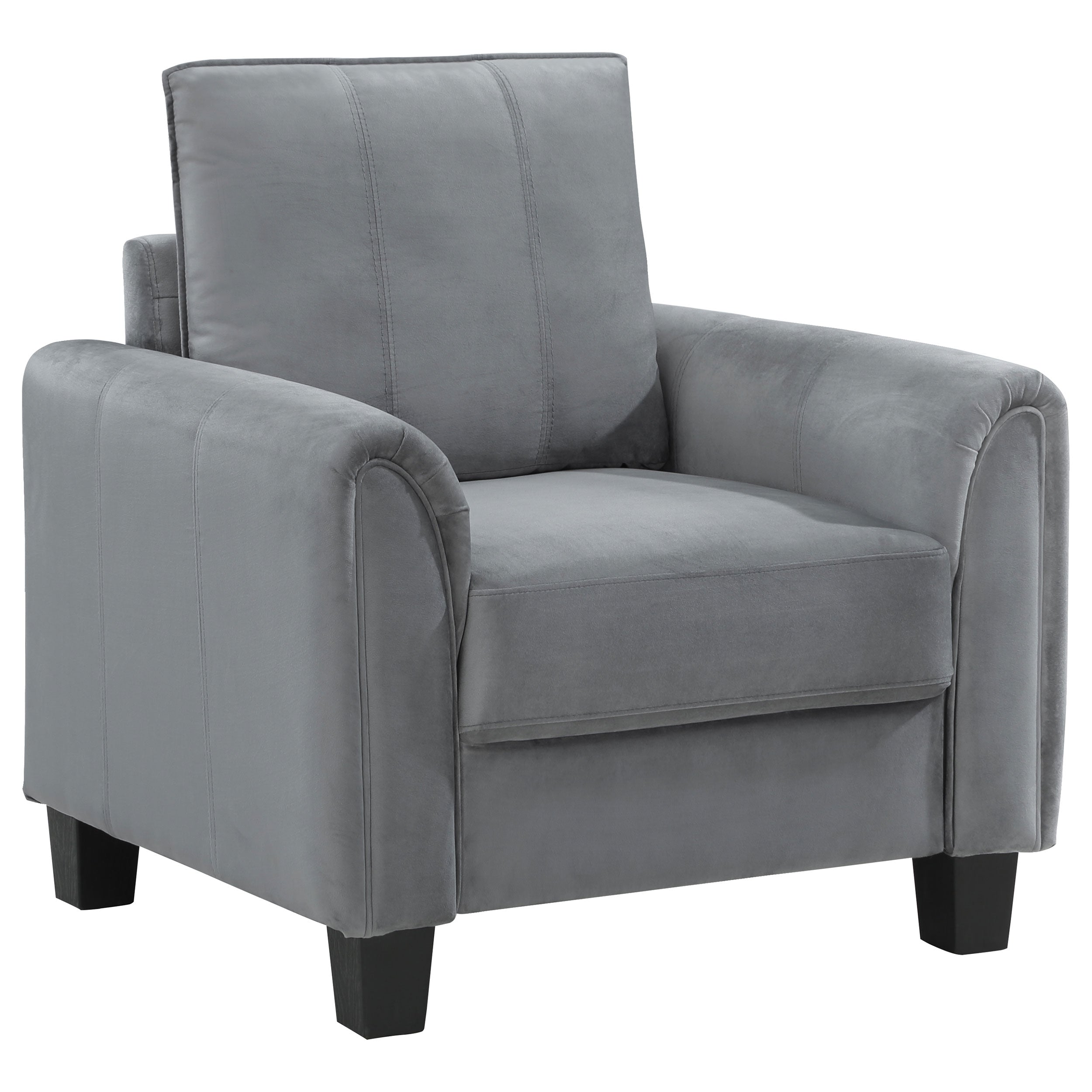 Orleans Furniture - Coaster - Davis Upholstered Rolled Arm Accent Chair Grey - 509636
