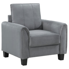 Orleans Furniture - Coaster - Davis Upholstered Rolled Arm Accent Chair Grey - 509636