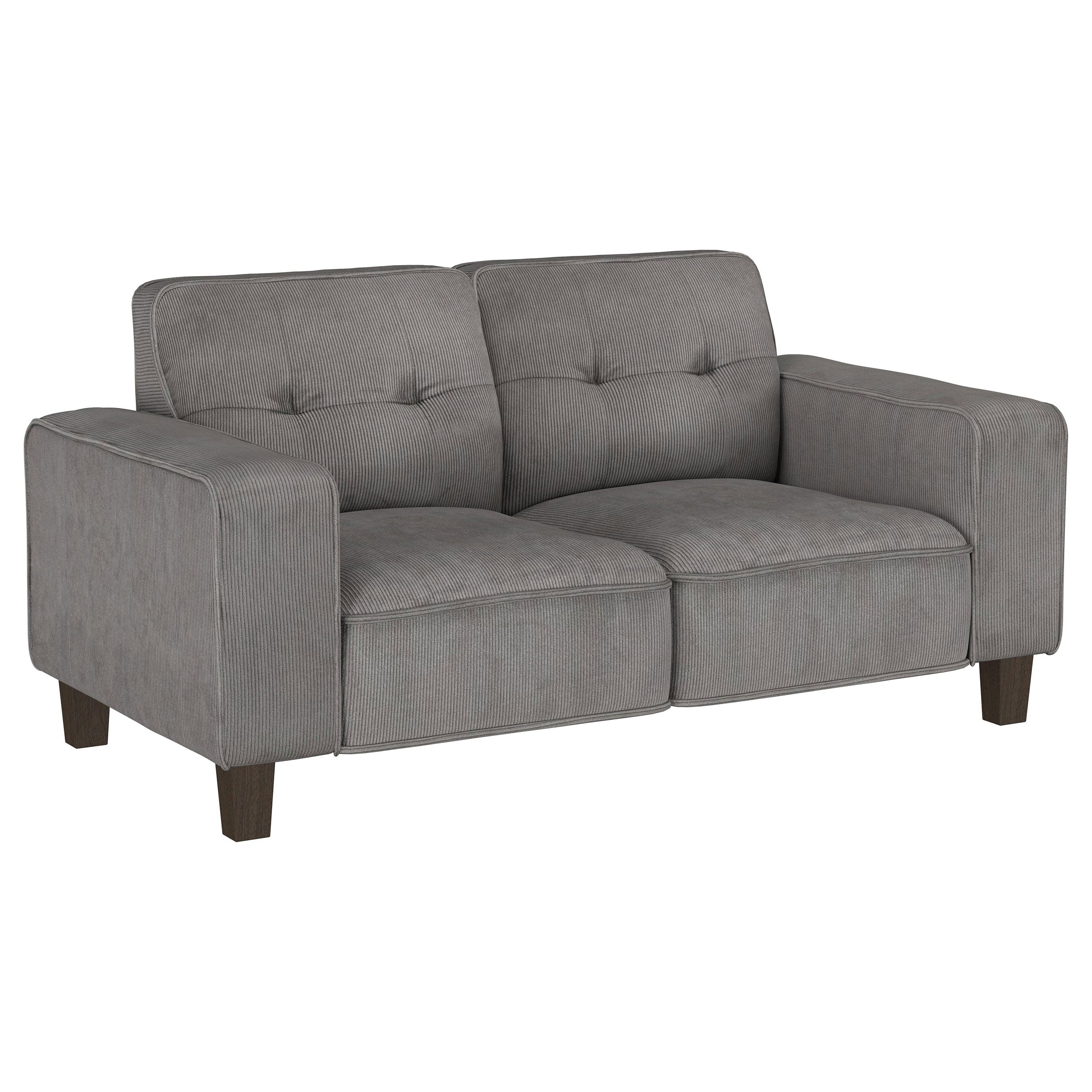 Orleans Furniture - Coaster - Deerhurst Upholstered Track Arm Tufted Loveseat Charcoal - 509642