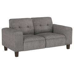 Orleans Furniture - Coaster - Deerhurst Upholstered Track Arm Tufted Loveseat Charcoal - 509642