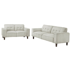 Deerhurst 2-piece Upholstered Track Arm Sofa Set Greige