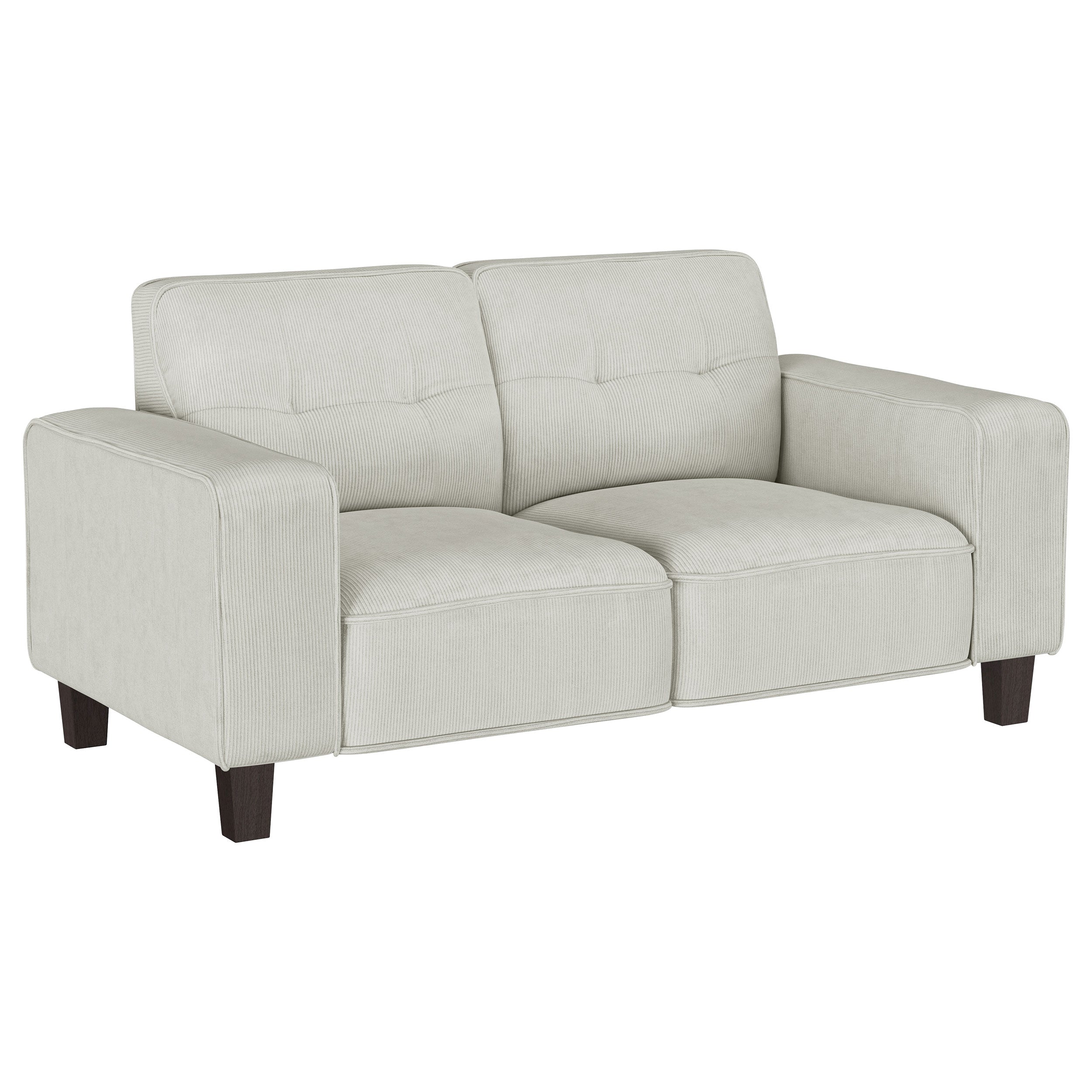 Orleans Furniture - Coaster - Deerhurst Upholstered Track Arm Tufted Loveseat Greige - 509648