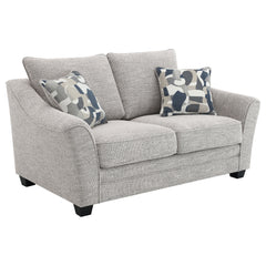 Orleans Furniture - Coaster - Tomkins Boucle Upholstered Loveseat Light Grey - 509672