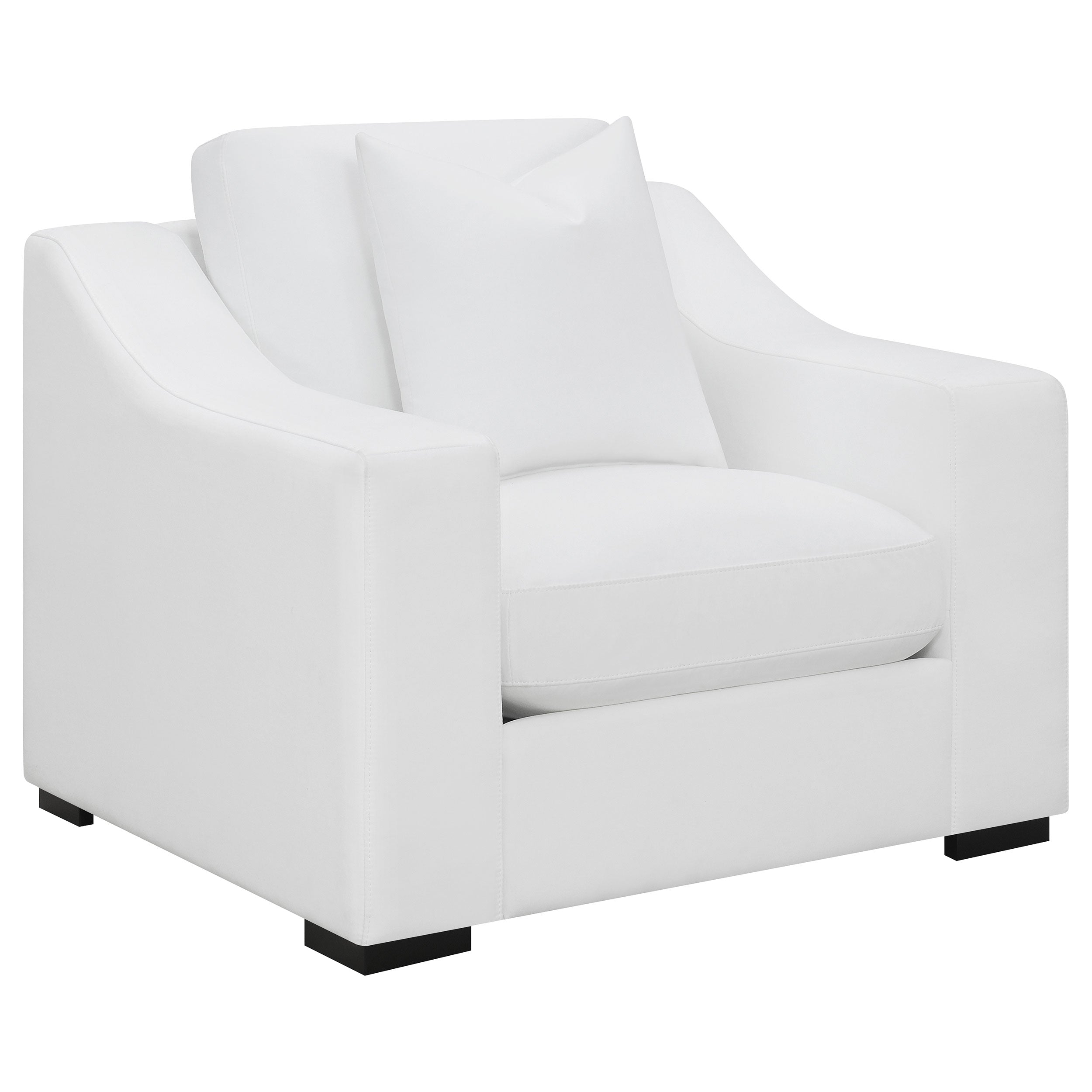 Orleans Furniture - Coaster - Ashlyn Upholstered Sloped Arm Accent Chair White - 509893