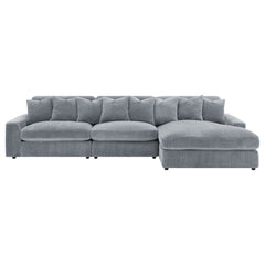 Blaine Upholstered Reversible Chaise Sectional Sofa Fog