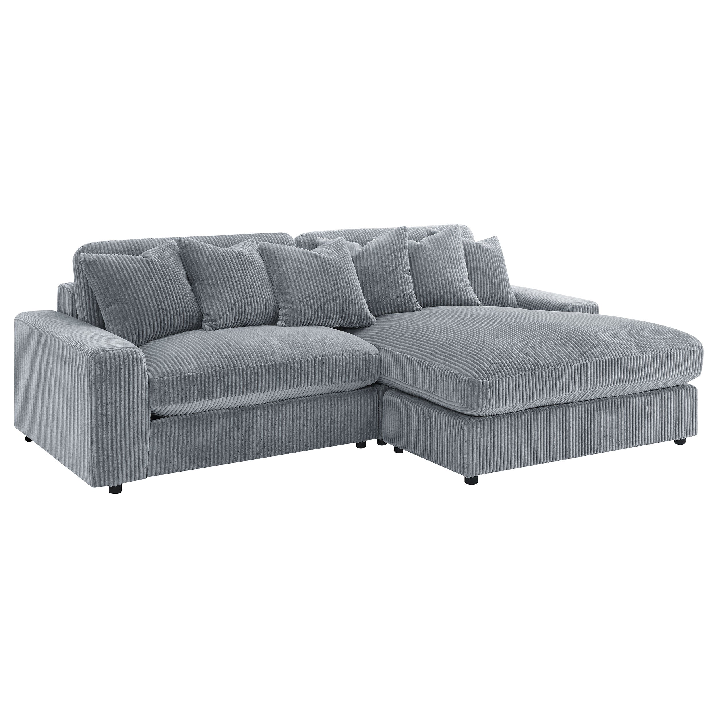 Orleans Furniture - Coaster - Blaine Upholstered Reversible Chaise Sectional Sofa Fog - 509900