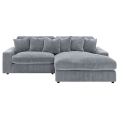 Blaine Upholstered Reversible Chaise Sectional Sofa Fog