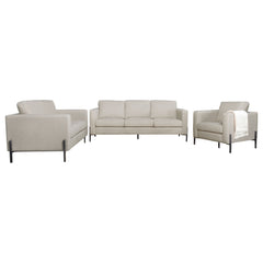 Tilly 3-piece Upholstered Track Arm Sofa Set Oatmeal