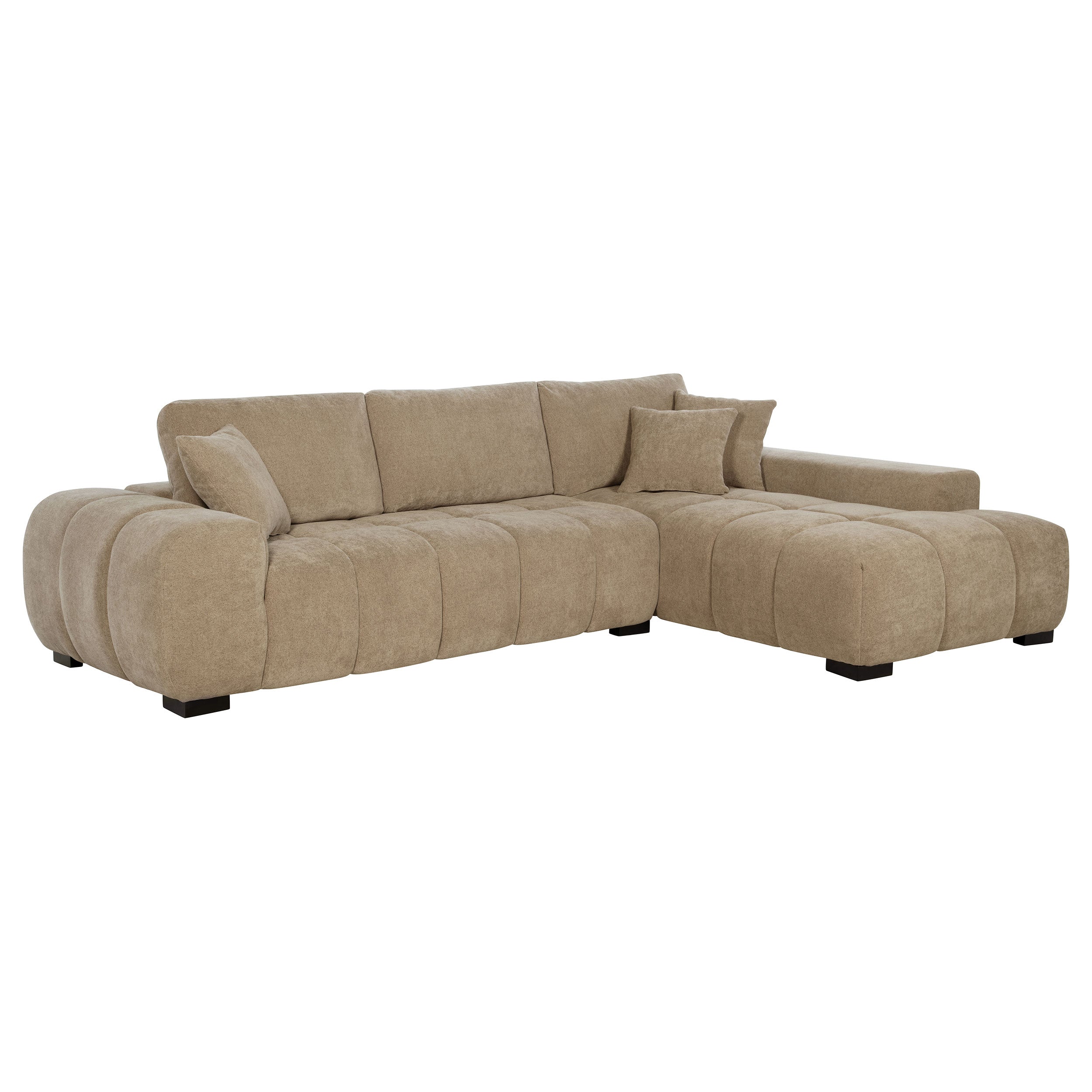 Orleans Furniture - Coaster - Octavia Upholstered Sectional Chaise Sofa Camel - 509961