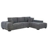Orleans Furniture - Coaster - Octavia Upholstered Sectional Chaise Sofa Charcoal Grey - 509965