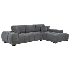 Orleans Furniture - Coaster - Octavia Upholstered Sectional Chaise Sofa Charcoal Grey - 509965