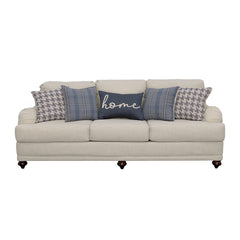 Glenn Upholstered English Arm Sofa Light Grey and Blue