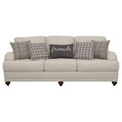 Glenn Upholstered English Arm Sofa Light Grey and Grey