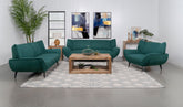 Orleans Furniture - Coaster - Acton 3-piece Upholstered Flared Arm Sofa Set Teal Blue - 511161-S3