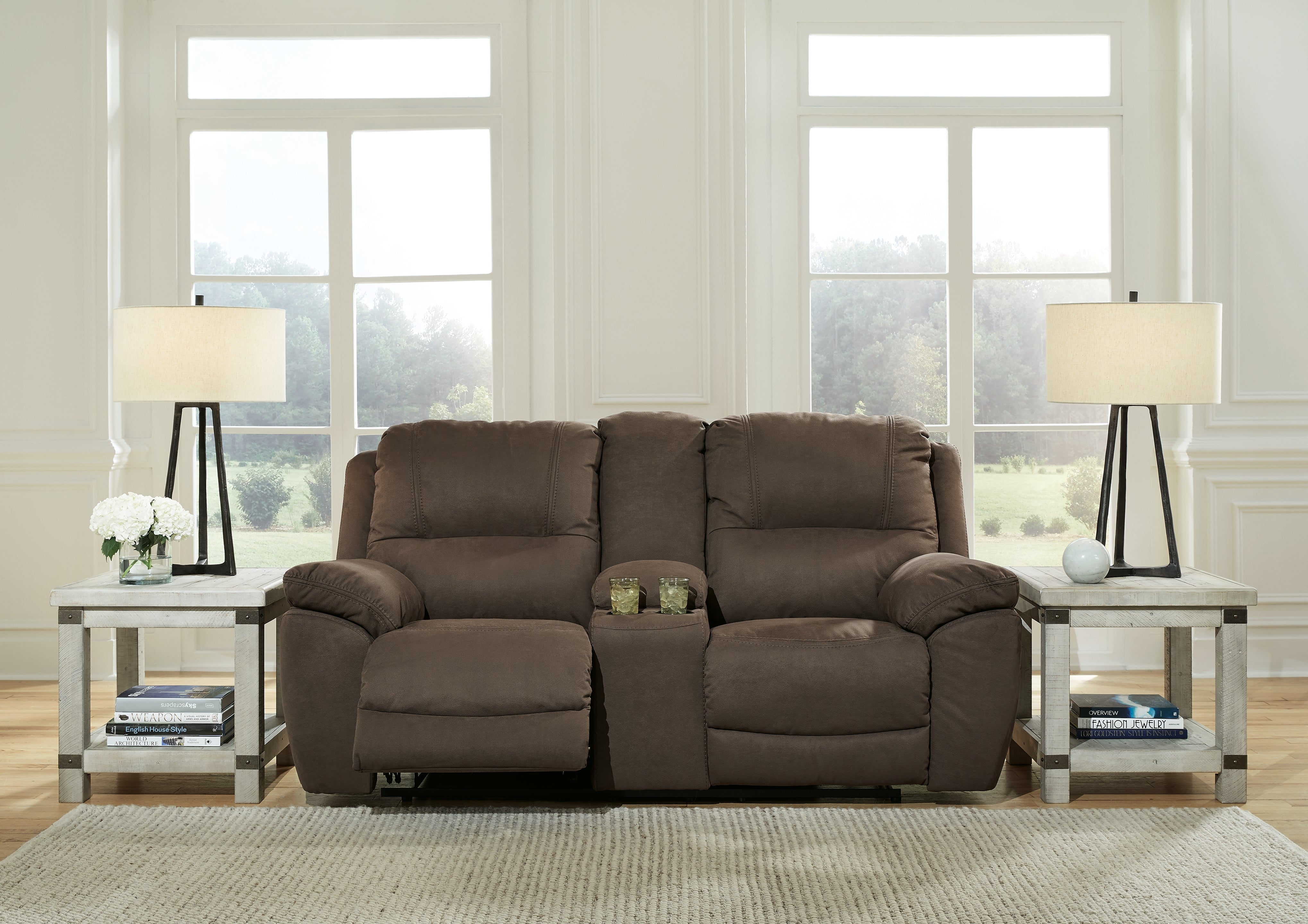 Orleans Furniture - Ashley Furniture - Next-Gen Gaucho Living Room - DBL Rec Loveseat w/Console / Espresso - 5420494