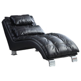 Orleans Furniture - Coaster - Dilleston Faux Leather Upholstered Tufted Chaise Black - 550075