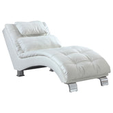 Orleans Furniture - Coaster - Dilleston Faux Leather Upholstered Tufted Chaise White - 550078