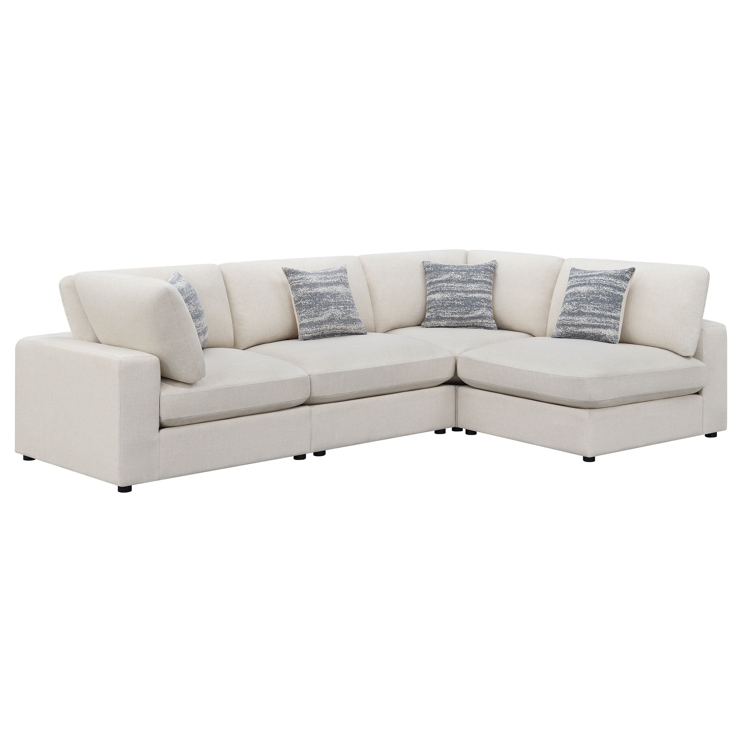 Orleans Furniture - Coaster - Serene 4-piece Upholstered Modular Sectional Sofa Beige - 551321-SETA