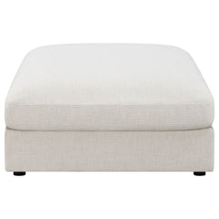 Serene Square Upholstered Ottoman Beige