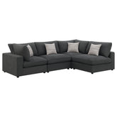 Orleans Furniture - Coaster - Serene 4-piece Upholstered Modular Sectional Sofa Charcoal - 551324-SETA