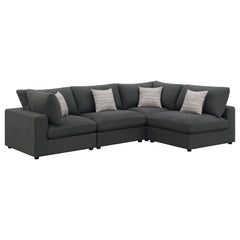 Orleans Furniture - Coaster - Serene 4-piece Upholstered Modular Sectional Sofa Charcoal - 551324-SETA