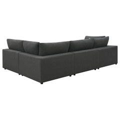 Serene 4-piece Upholstered Modular Sectional Sofa Charcoal